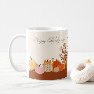 Elegante Thanksgiving-Kürbiskunst Kaffeetasse