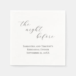 Elegante The Night Before Wedding Probe Dinner Serviette