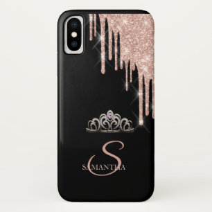 Elegante Tiara Rose Gold Glitzer Tropfen Case-Mate iPhone Hülle