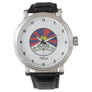 Elegante tibet Watch & tibetische Flagge Armbanduhr