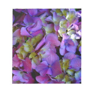 Elegante tief purpurrosa magentafarbene Hortensien Notizblock