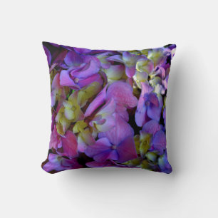 Elegante tief violett rosa magenta Hortensien flor Kissen