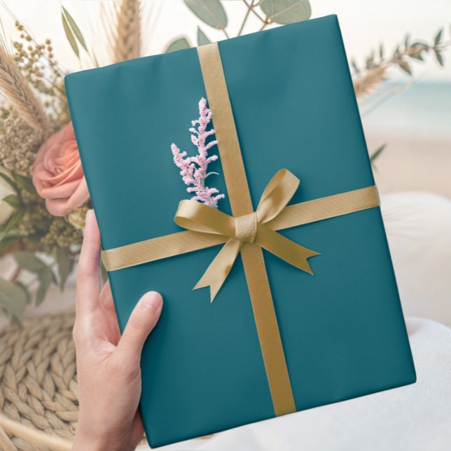 Elegante, tiefblaue, minimalistische Geschenkpapie Geschenkpapier (Von Creator hochgeladen)