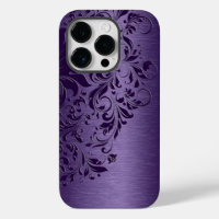 Elegante, tiefe Lila Blumenspitze auf Lila Case Ma