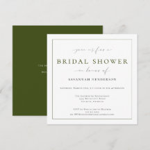Elegante tiefgrüne klassische Hochzeitsdusche