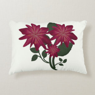Elegante tiefrosa florale Illustration Botanik Dekokissen