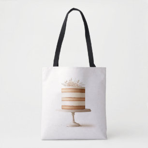 Elegante Tiere Weiße Blumen Torte Bäckerei Küche Tasche