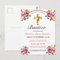 Elegante Tinta Floral Bautizo