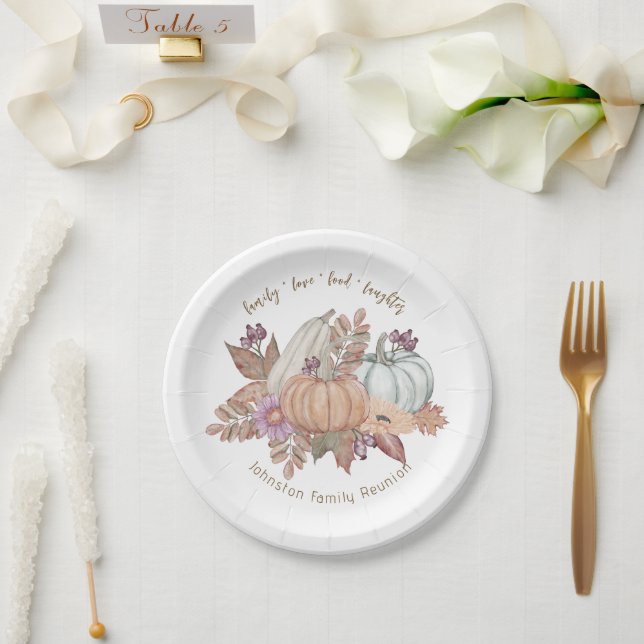Elegante Tischdekorationen und Erntedank Pappteller (Hochzeit)