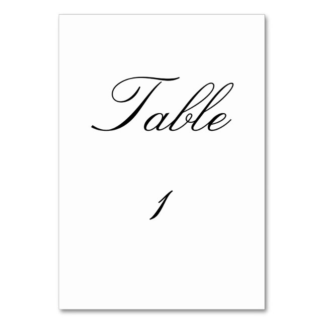 Elegante Tischnummer (Vorderseite)