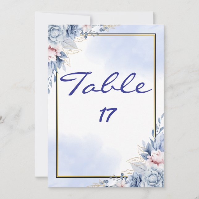 Elegante Tischnummer Card (Vorderseite)