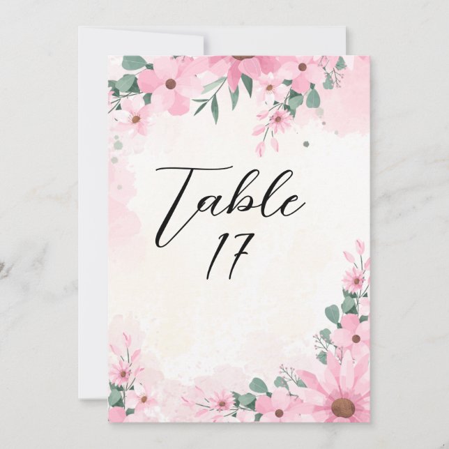 Elegante Tischnummer Card (Vorderseite)