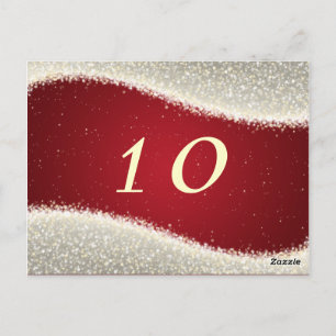 Elegante Tischnummer Dazzling Glitzern Red