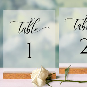 Elegante Tischnummer für die Hochzeit in Frost-Opt Acrylschild