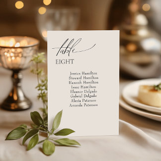 Elegante Tischnummer für Hochzeiten