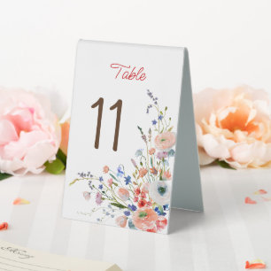 Elegante Tischnummer mit Blumenmotiv Tischaufsteller