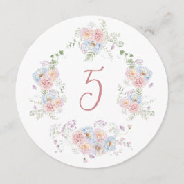 Elegante Tischnummer mit Blumenrahmen