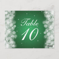 Elegante Tischnummer Party Sparkle Smaragdgrün