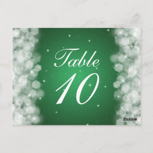 Elegante Tischnummer Party Sparkle Smaragdgrün