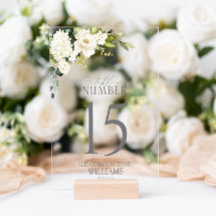 Elegante Tischnummer von White Grey Green