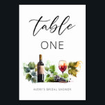 Elegante Tischnummer Watercolor<br><div class="desc">Genießen Sie Ihre Trauung mit unserer eleganten Watercolor Weingarten Tischnummer, die zum Anzug von Weinveranstaltungen erstellt wurde. Diese Tischnummer ist mit anmutiger Kalligraphie und sanften Aquarellbildern verziert und verleiht Ihrem Weinberg eine raffinierte Touch. Es ist perfekt, um Ihnen ein Gefühl von Eleganz und Ordnung in Ihren besonderen Tag zu bringen....</div>