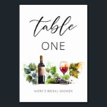 Elegante Tischnummer Watercolor<br><div class="desc">Genießen Sie Ihre Trauung mit unserer eleganten Watercolor Weingarten Tischnummer, die zum Anzug von Weinveranstaltungen erstellt wurde. Diese Tischnummer ist mit anmutiger Kalligraphie und sanften Aquarellbildern verziert und verleiht Ihrem Weinberg eine raffinierte Touch. Es ist perfekt, um Ihnen ein Gefühl von Eleganz und Ordnung in Ihren besonderen Tag zu bringen....</div>