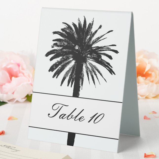 Elegante Tischnummer-Zeltschilder für Palmen Tischaufsteller (In Situ (Hochzeit))