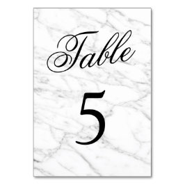 Elegante Tischnummern aus weißem Marmor