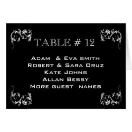 Elegante Tischnummerschablonenhochzeit