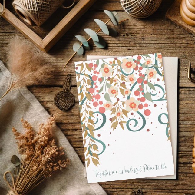 Elegante Together Quote Wedding Hübsch Floral Karte (Von Creator hochgeladen)
