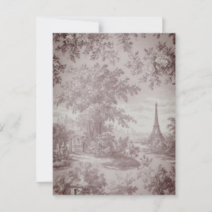 Elegante Toile de Jouy französische Landszene Postkarte