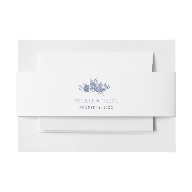 Elegante Toile French Blue Floral Bly Band (Vorderseite Beispiel)