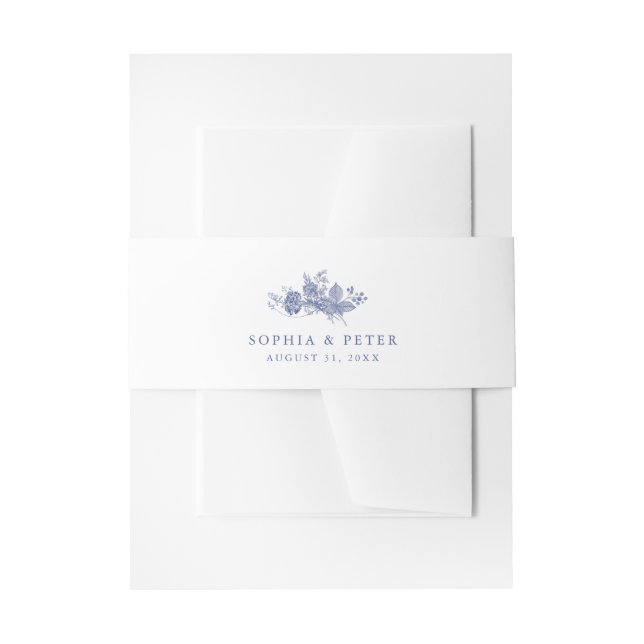 Elegante Toile French Blue Floral Bly Band (Vorderseite Beispiel)