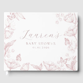 Elegante Toile Print Nature Baby Shower Gästebuch