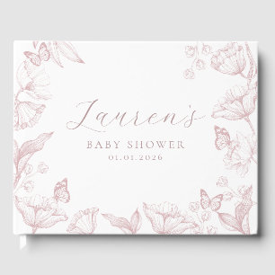 Elegante Toile Print Nature Baby Shower Gästebuch