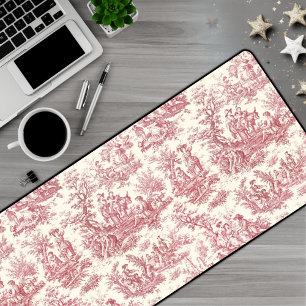 Elégante toile rouge vintage de jouy