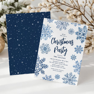 Elegante Toile-Schneeflocken-Weihnachtsfeier Einladung