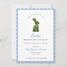 Elegante Topiary-Hasen-Osterbrunch-Einladung  Einladung