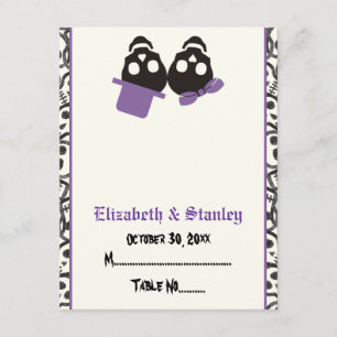 Elegante Totenschädel Halloween lila Hochzeit Plat Einladung