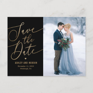 Elegante Touch EDITABLE FARBE Save the Date Postkarte
