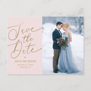 Elegante Touch EDITABLE FARBE Save the Date Postkarte