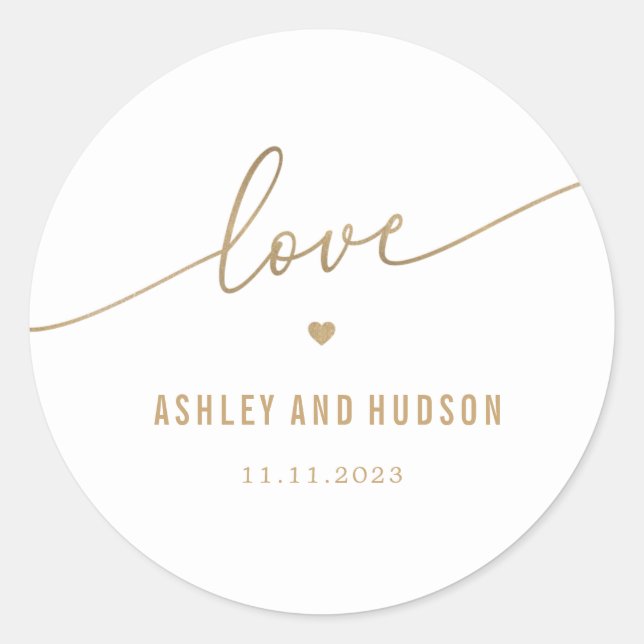 Elegante Touch EDITABLE FARBE Wedding Stickers (Vorderseite)