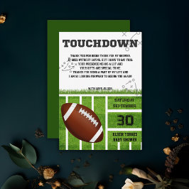 Elegante Touchdown Football Baby Shower Dankeskarte