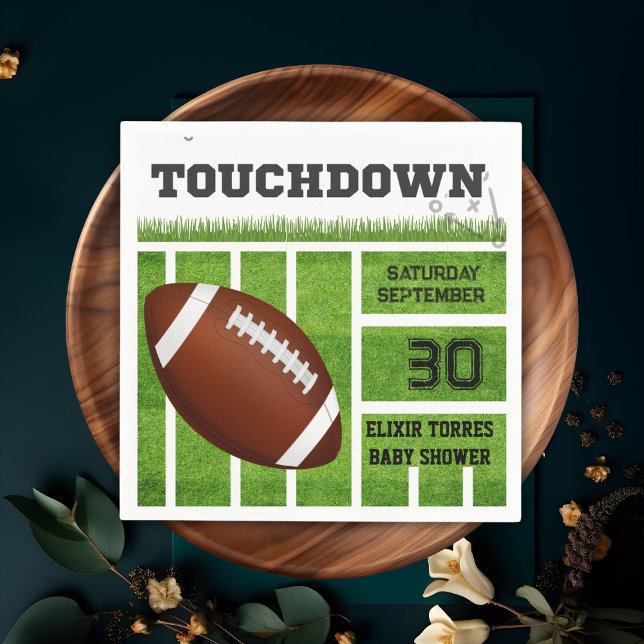 Elegante Touchdown Football Baby Shower Serviette (Von Creator hochgeladen)