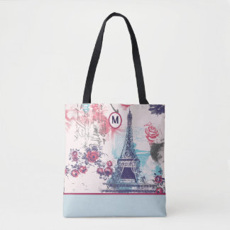 Elégante Tour Eiffel Paris Et Sac fourre-tout Rose