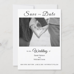 Elegante traditionelle Foto-Hochzeit Save the Date Einladung