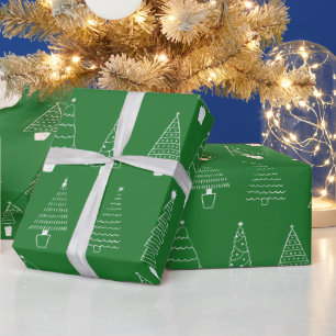 Elegante traditionelle grüne Weihnachtskiefern Geschenkpapier
