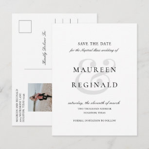 Elegante traditionelle Hochzeit - Save the Date Ankündigungspostkarte
