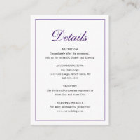 Elegante Traditionelle klassische Lila Hochzeit