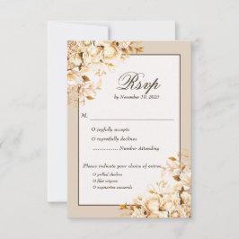 Elegante traditionelle RSVP-Karte für Gold und Elf RSVP Karte